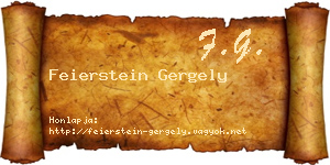 Feierstein Gergely névjegykártya